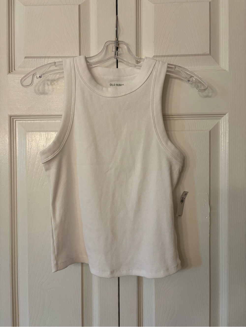 Old Navy Women's White Ribbed Tank Top Medium